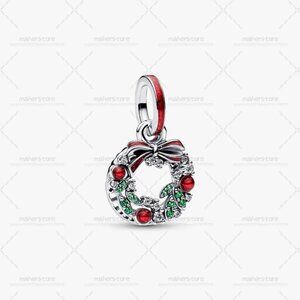 Pandora Holiday Wreath Double Dangle Charm